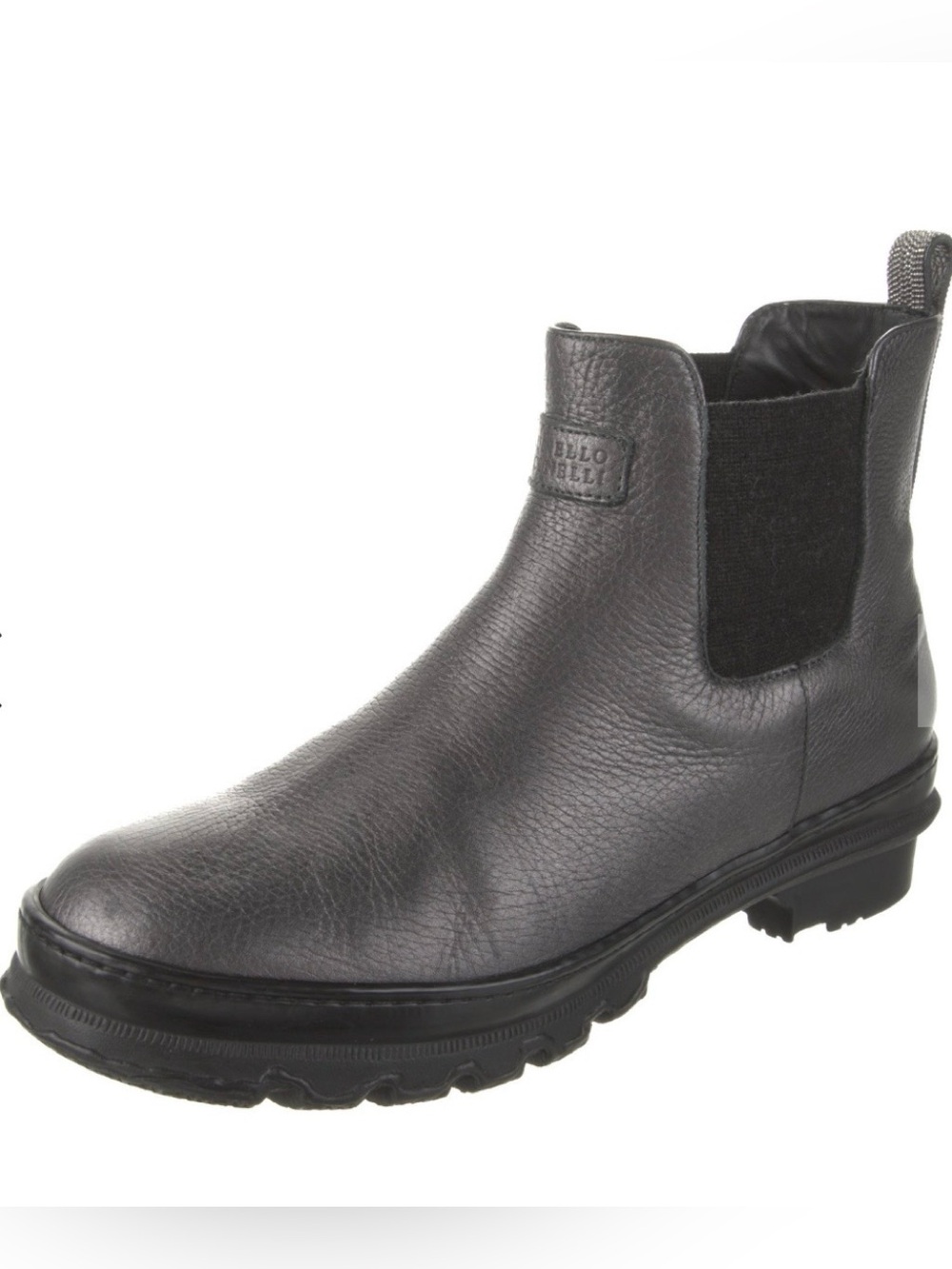 Brunello Cucinelli Women's Grey Leather Chelsea Ankle Boot